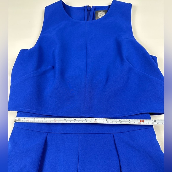 Vince Camuto royal blue jumpsuit with faux crop top attached overlay. Size 2 - Picture 8 of 10